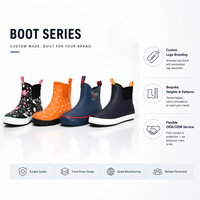 Bottes de pluie durables en caoutchouc naturel pour femmes, 100 % imperméables, chaussures de jardin à la cheville, bottes de pluie d'extérieur flexibles de haute qualité