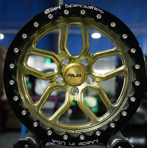 Rueda Forjada PJ Beadlock con Acabado Cromado Pulido y Bronce Cepillado, Beadlock Trasero para Lexus IS300 IS350 <span class=keywords><strong>RC</strong></span> F GS300 Kia Stinger GT - Product Image 1