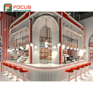 Vitrina Creativa para Café con Puerta de Vidrio en Esquina, Mueble de Madera de Roble para Productos de Panadería, Vitrina para Cafetería - Product Image 6