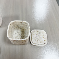 Ensemble d'accessoires de salle de bain modernes terrazzo cinq pièces écologiques de haute qualité avec porte-brosse à dents