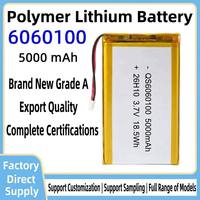 Harga Pabrik Baterai Lithium Ion Polymer Kapasitas Tinggi 5000mah 3.7V 6060100 untuk Keyboard
