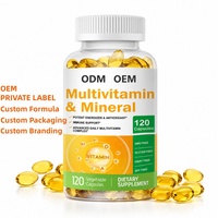 Capsules de vitamines en gélules molles B2, B3, B6, B12, Calcium, Fer, Zinc, Compléments alimentaires végétaliens, Multivitamines, Vitamines, Minéraux