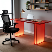 Table console en acrylique épaisse avec pied lumineux, style moderne, prix d'usine, design d'intérieur, meubles de maison