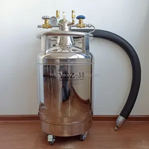 dewar Stainless Steel Liquid Nitrogen Refill Tank, with self-pressurized liquid nitrogen makes LN2 discharge safe and simple