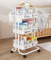 Chariot de rangement 3 niveaux pour cuisine et bureau avec étagères pour épices, aliments et outils – Utilisation multifonctionnelle pour garage et salle de bain
