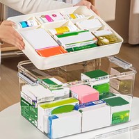 Boîte de rangement de médicaments multicouche, grande capacité, boîte à compartiments pour médicaments, boîte médicale d'urgence, trousse de premiers soins à domicile, organisateur