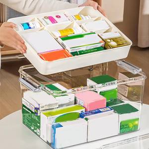 Boîte de rangement de médicaments multicouche, grande capacité, compartiment à médicaments, boîte médicale d'urgence, trousse de premiers soins à domicile, organisateur - Product Image 5