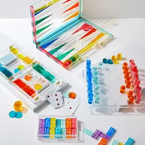 Dominos colorés en résine pied de poulet Double 6 9 12 tuiles de dominos en vrac 5s et 3s ensemble de jeu de dominos de tournoi