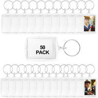 Porte-clés rectangulaire en acrylique vierge pour photos, kit de porte-clés personnalisé, fournisseur d'usine OEM en gros