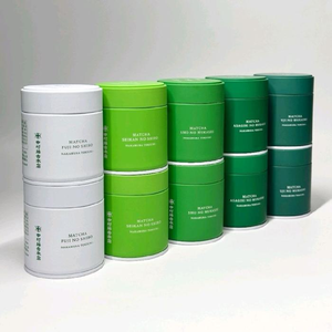 Contenitore di tè stagna di lusso per uso alimentare in metallo rotondo 30g scatola di latta Matcha verde - Product Image 6