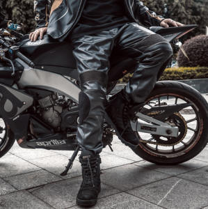 Pantalon en cuir de style motard pour homme Duhan, pantalon de moto tendance, coupe ajustée, cuir PU, streetwear, bas de pantalon pour la conduite - Product Image 1