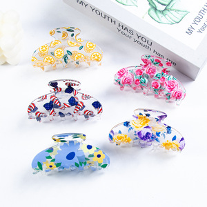 เลมอนโบว์ผีเสื้อหลากสีคลิปหนีบผมรูปสตรอเบอรี่ดอกไม้8ซม. อุปกรณ์เสริมใหม่ - Product Image 3