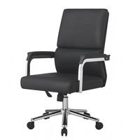 Chaise de bureau de direction pivotante à dossier haut M08 104 cm en cuir PU, base chromée 5 étoiles, réglable en hauteur, beige noir
