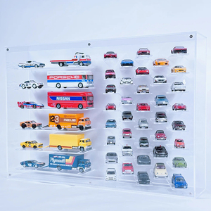 Wandmontierte Acryl-Vitrine für Modellautos im Maßstab 1/64, Ausstellungsbox für 38 Autos, Sechs Transporter, Modellfahrzeug-Sammlerregal - Product Image 3