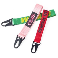 Porte-clés personnalisé en tissu polyester avec logo, broderie de vol, étiquette de clé brodée, bracelet brodé pour voiture et moto
