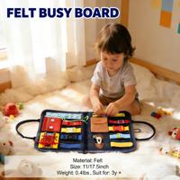 EDUSENSE Tableau Sensoriel Montessori Pliable en Feutre pour Enseignement, Jouets Éducatifs Adaptés à l'Autisme – 14 Pièces