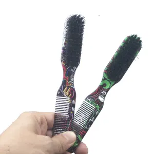 UV Plating Custom Pattern Cleaning Fading Brush Neck Cleaner Hair Cutting Duster Fade Brush Double Side Brush Comb