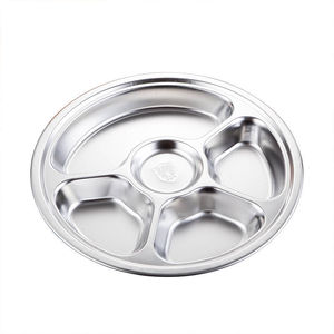 Stainless Steel Divided Dinner Plate Round 304 Food Grade For Kindergarten Student Cafeteria Fast Food Use - Product Image 4