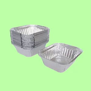 4 Lb dikdörtgen Take-Out Ovenable alüminyum Pan tek kullanımlık teneke folyo yemekleri gıda ambalaj ızgara tepsisi Catering için