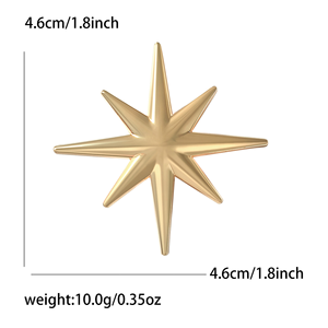 Nuova spilla a stella ottagonale in lega minimalista per abiti da donna cappotti petto fiori accessori spille per feste stelline - Product Image 4
