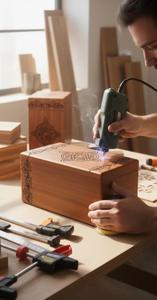 Urna Decorativa de Madera para Cenizas de Cremación |   Urna Funeraria Floral Tallada a Mano para Exhibición en el Hogar, por Exportadores - Product Image 5