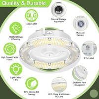 Lámpara LED para Gasolinera, Luz de Techo Empotrada de 60W-100W 14000LM para Garaje u Oficina, con Clasificación IP65 y Certificación ETL/DLC, 5 Años de Garantía