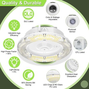 Gas Station Lamp LED Canopy Light 60W-100W 14000LM Recessed Ceiling Lights for Garage Office IP65 Rated ETL/DLC Certified 5-Year - Product Image 3