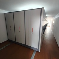 Archivador Móvil Manual Ajustable para Taller, Sistema de Estanterías Compacto, Estantes para Hospital, Compactador de Archivos, Gabinete de Acero Denso
