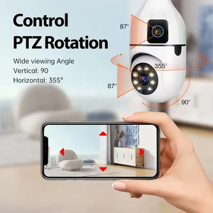 Caméra de sécurité domestique à double objectif E27, enregistreur vidéo, vision nocturne Wifi, audio bidirectionnel, caméra de sécurité avec prise de courant PTZ - Product Image 4