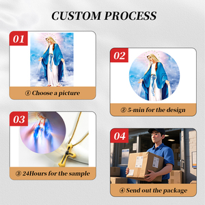 Giveluck chéo chiếu mặt dây chuyền đồ trang sức tôn giáo hình ảnh "các kỳ diệu huy chương" Mô hình tùy chỉnh cho bán buôn - Product Image 5