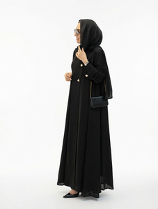 Robes en gros 2026 pour femmes, Abaya musulmane de luxe perlée, Abaya tendance pour l'Aïd, Robe musulmane pour femmes, Abaya unie de Dubaï, Vêtements islamiques - Product Image 1