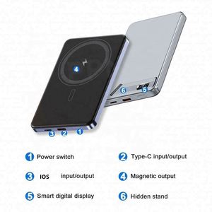 Batterie externe ultra-fine en aluminium 22,5 W, <span class=keywords><strong>chargeur</strong></span> magnétique à <span class=keywords><strong>induction</strong></span> 2 broches, 10000 mAh - Product Image 5