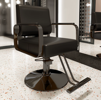 Chaise de barbier en cuir durable de haute qualité, très vendue, avec réglage en hauteur et rotation à 360 degrés pour salon de beauté et salon de coiffure