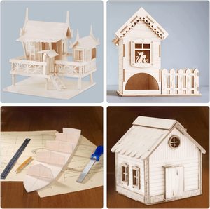 Tùy chỉnh kích thước Basswood đồ trang trí bằng gỗ thiên nhiên woodfinished khối trang trí thông linh vật sơn Globe bền thân thiện với môi OPP - Product Image 6