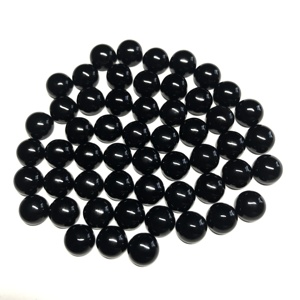 Piedra preciosa de ónix negro suelta de 10mm de grado AAA al por mayor, cabujón liso Natural certificado por IGI, forma calibrada, Parte posterior plana certificada - Product Image 3