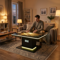 Mesa Táctil Interactiva de 43 Pulgadas para Restaurante, Hotel, Bar, Mesa de Centro Inteligente con Pantalla Táctil Capacitiva de 10 Puntos y Cargador Inalámbrico