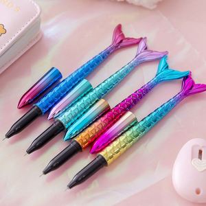 Bolígrafo de Plástico con Diseño de Sirena, Color Arcoíris, Tinta Azul de 1.0 mm, con Logotipo Personalizado para Niñas, Regalo de Oficina de la Escuela Mairun - Product Image 5