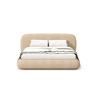 Ensembles de meubles de chambre à coucher nouveau design, lit king size, lits rembourrés modernes en tissu