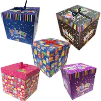 Fête points 22*22*22cm journée des enfants Feliz Dia Del Nino Caja Regalo coloré cadeau bougie boîte pour fête