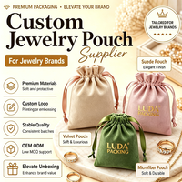 Pochette en velours à cordon de serrage, sacs cadeaux en flanelle personnalisés imprimés pour bijoux (bagues, boucles d'oreilles, colliers)