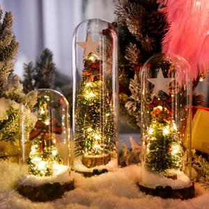 Ornement de Noël en verre avec lumières LED pour la décoration des fêtes - Product Image 1