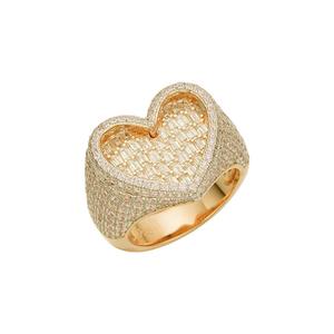 <strong>Fashion</strong> Rings <strong>Silver</strong> Heart Shape Bagguette 5A Zircon 925 <strong>Jewelry</strong> with 14K Gold Plated Ring Engagement Ring for Women - Product Image 4