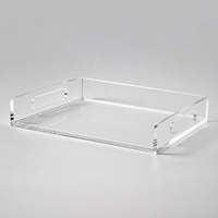 Plateau de rangement en acrylique personnalisé, organisateur de présentation rectangulaire, taille personnalisable pour la maison, le bureau ou la coiffeuse