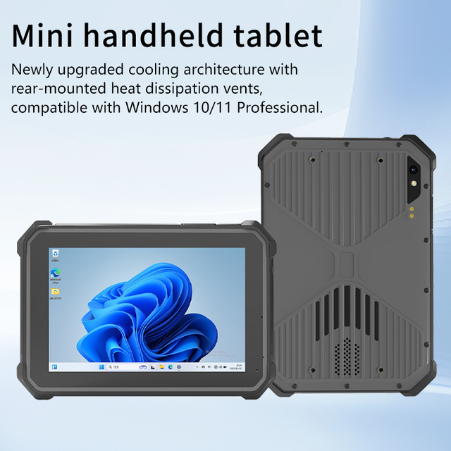 7-inch Ruggedized Industrial Tablet PC with MIL-STD-810H/IP67 Dustproof Design and Biometric Fingerprint Reader.