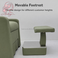 Fauteuil-lit de lavage moderne de luxe avec repose-pieds et circulation d'eau pour salon de coiffure et institut de beauté