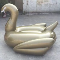 Nouveau grand canard gonflable doré pour la fête de la natation, radeau flottant pour piscine, décoration, jouets, adultes, matériau PVC, 100-500 kg