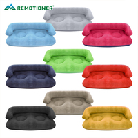 Kursi Santai Tiup Portabel Berbahan PVC Flocked dengan Sandaran Tangan dan Sandaran Punggung untuk Berkemah di Luar Ruangan, Tenda, Pantai, dan Perjalanan