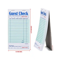 Llikexin personnalisé coloré 1ply livre de chèques d'invité pour serveur d'hôtel et de restaurant avec 15 lignes papier de livre de facture