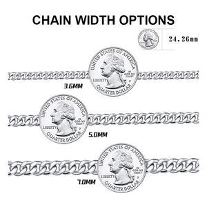 RINNTIN SC36ファインジュエリーイタリア925スターリングシルバーチェーンネックレスロジウムメッキキューバチェーンネックレス - Product Image 4