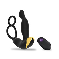 Bâton de massage prostatique télécommandé pour homme, plug anal à double anneau de verrouillage, dispositif de masturbation à retardement, conception silencieuse pour adultes